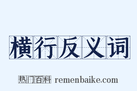 横行反义词是什么意思的图片